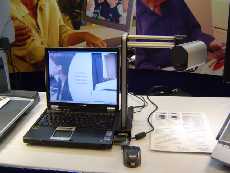 Clear Note laptop based video magnifier, distance view