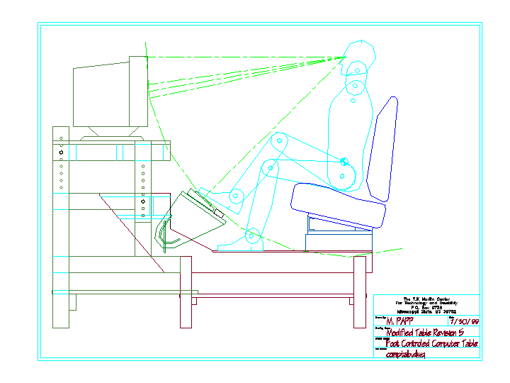 Fifth revision in modification design of existing computer table