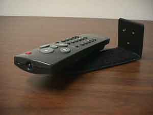 Modified remote control shown with custom ABS L-bracket